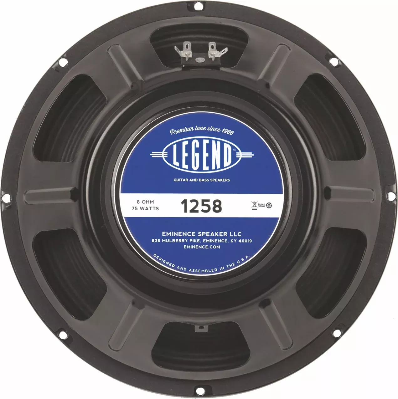 12-in Guitar Speaker, 75W, 8 ohms w/Copper voice coil