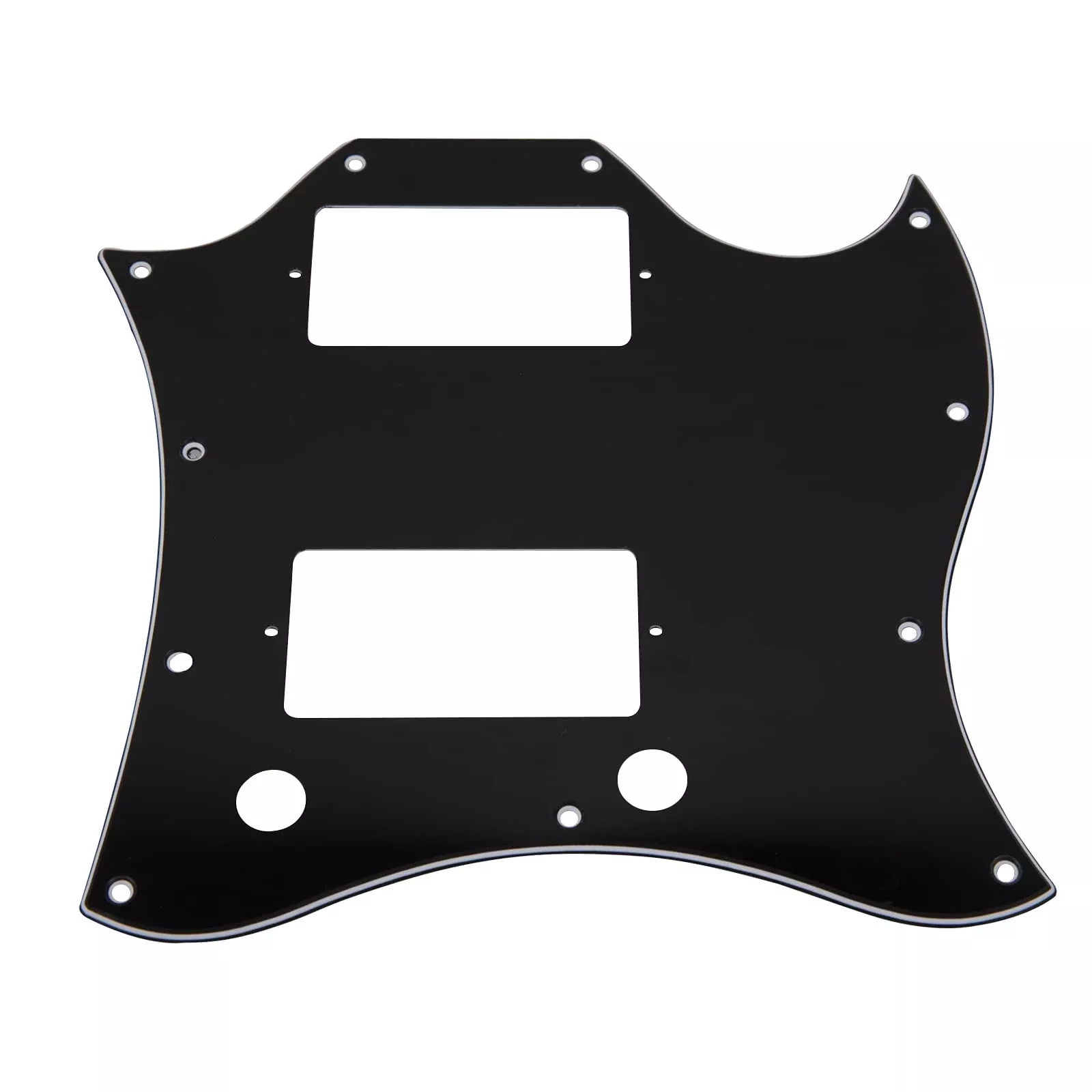 1Pcs Yootones 3Ply White Guitar Scratch Plate Full Face Compatible with SG Standard Style Guitar Pickguard (3Ply Black)