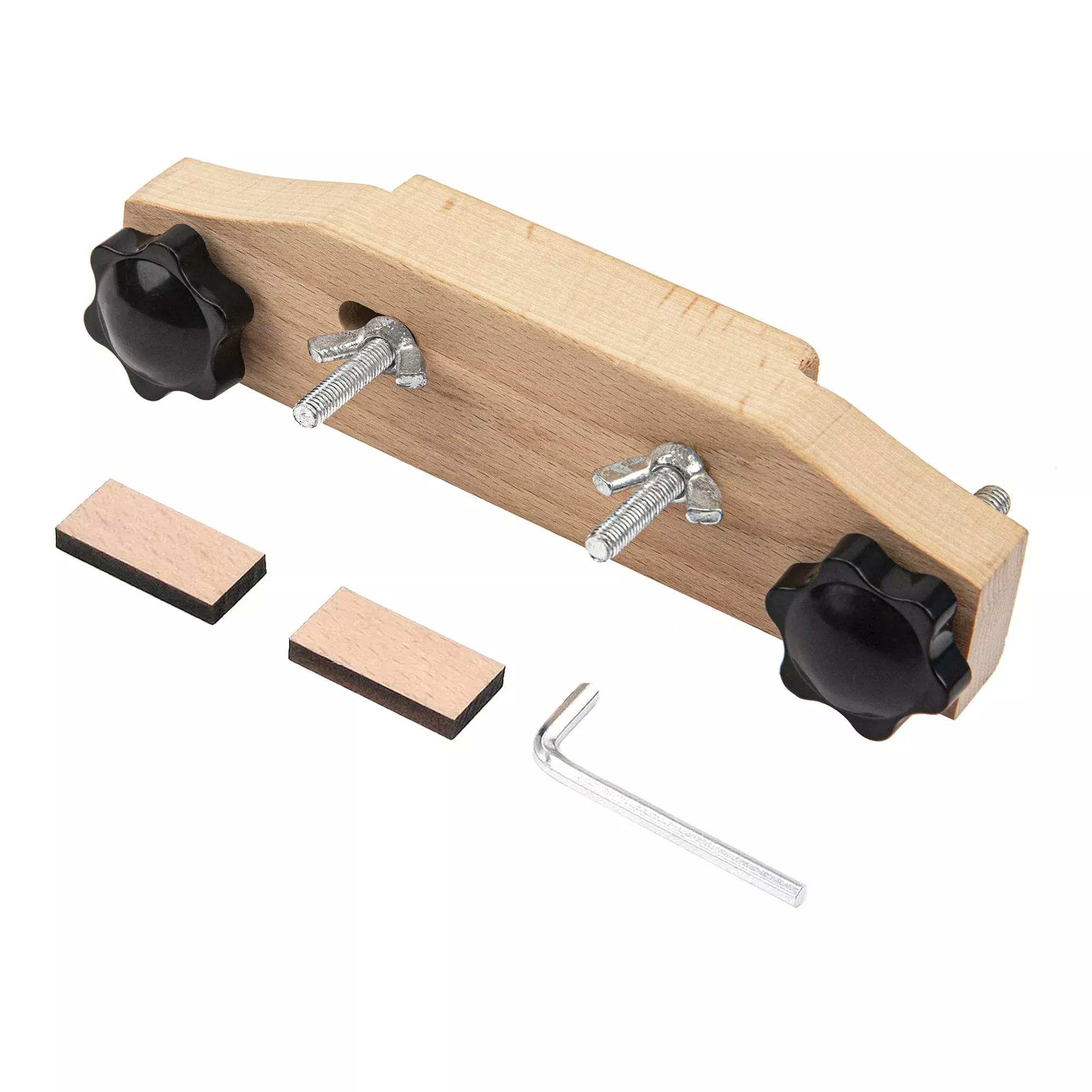 1Set Yootones Solid Maple Guitar Bridge Clamp with Cork Gasket L-Wrench Compatible with Classical/Acoustic Guitar Accessory Luth