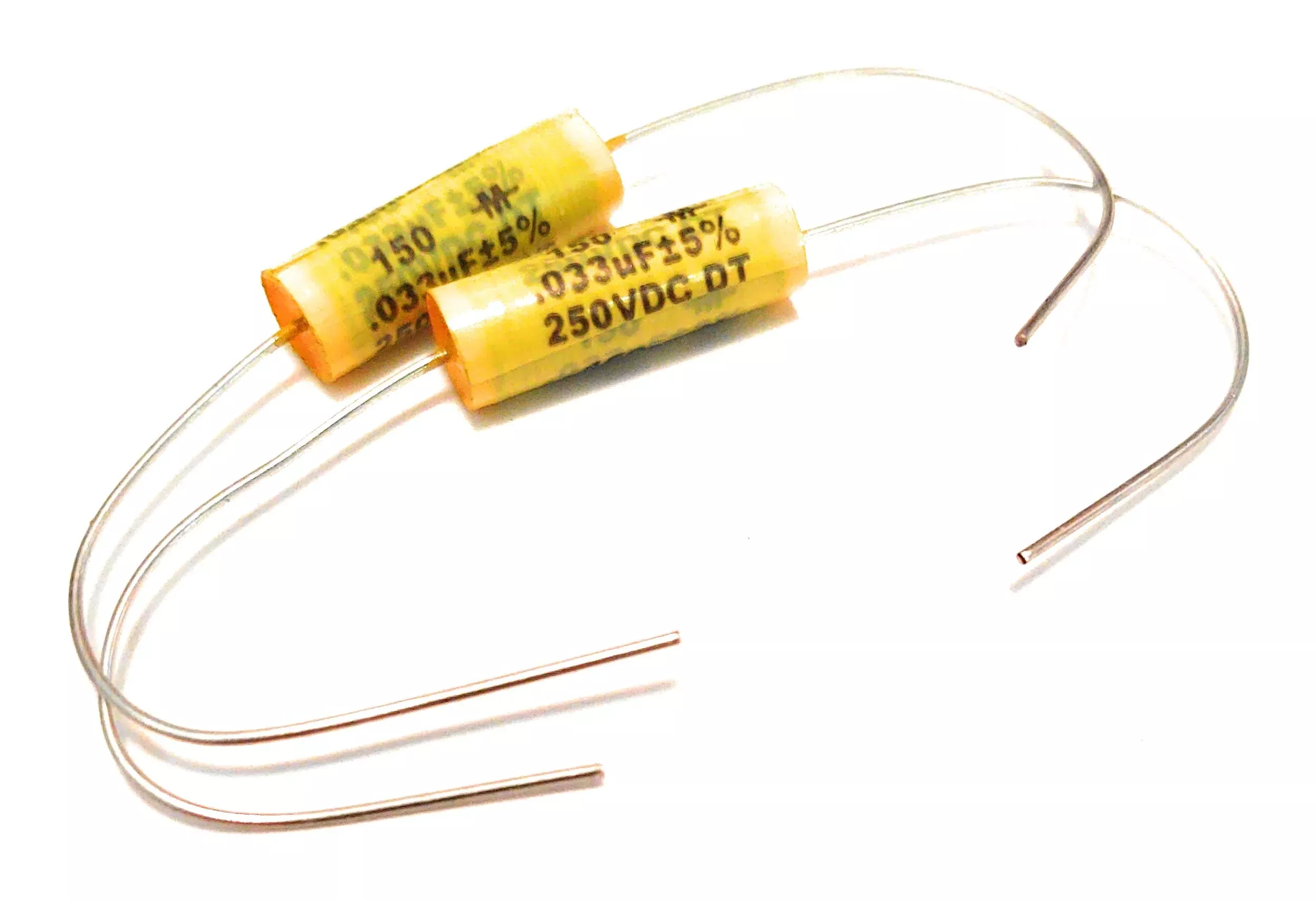 2 x .033uf 250v 5% CDE Mallory 150M Guitar Tone Capacitors