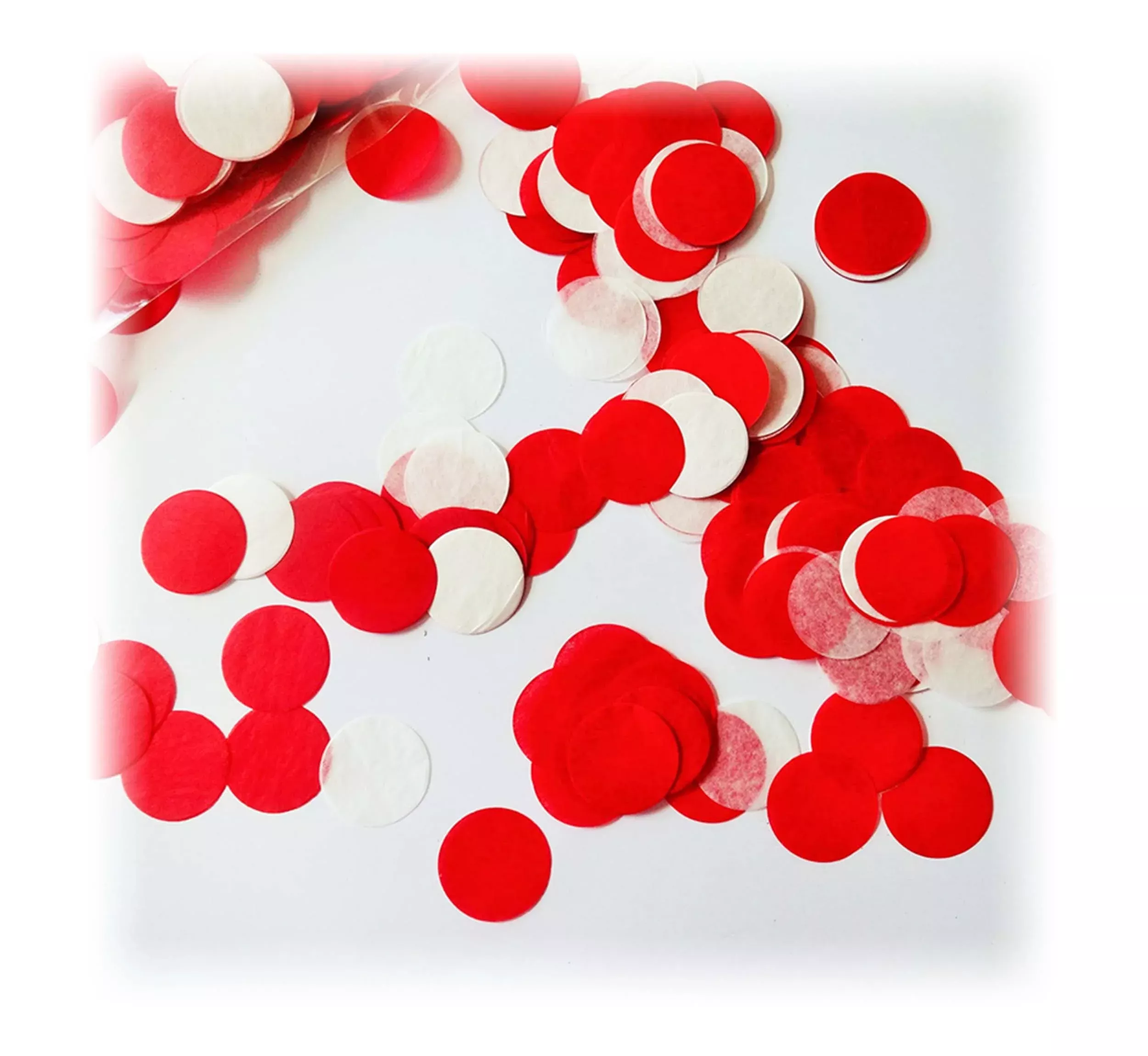 Acue Confetti - Red & White Dots & High-Quality Paper for Confetti
