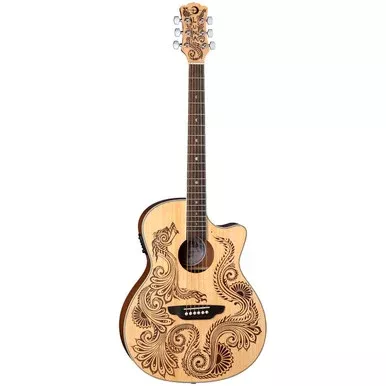 Luna Henna Dragon Acoustic Electric Guitar